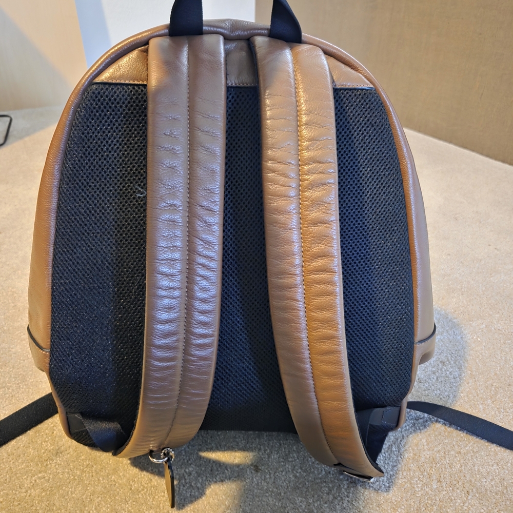 Coach Leather Backpack with Black and Cream Varsity Stripes - Picture 2 of 3